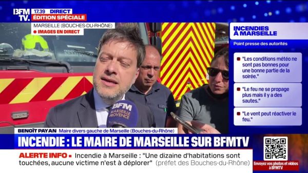 Incendies à Marseille: "Une centaine de maisons ont été sauvées", déclare Benoît Payan