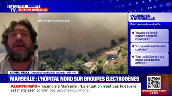 Incendie à Marseille: le directeur médical de crise de l'AP-HM recense "quatre urgences relatives" qui ont été pris en charge