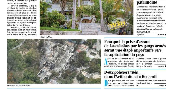 Un hôtel "mythique” d'Haïti brûlé dans "la fureur des gangs”