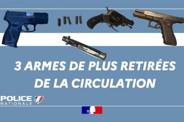 Intervention de la police nationale de Guadeloupe : deux armes à feu et une arme de poing saisies