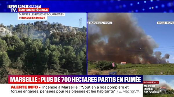 "On a peur pour cette nuit, on ne va pas dormir tranquille": ces Marseillais sont inquiets face à l'avancé de l'incendie qui touche Marseille