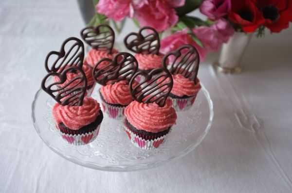 les cupcakes sans gluten chocolat framboise pour la St Valentin - Clem Sans Gluten