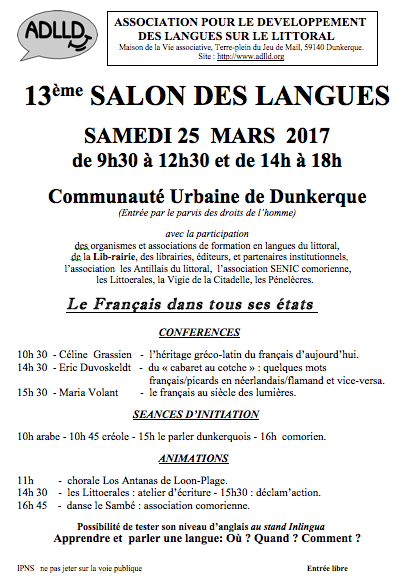 Salon des Langues de Dunkerque : 25 mars 2017 | Sejours linguistiques, scolarite, jobs et stages a l etranger