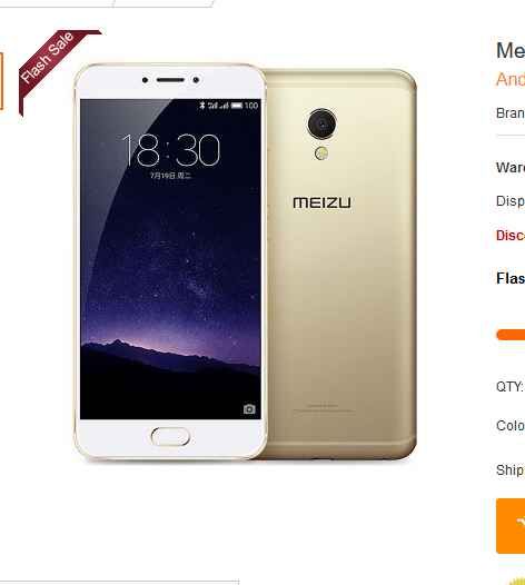 Smartphone decacore MEIZU MX6 à 173€ (300€ en France)