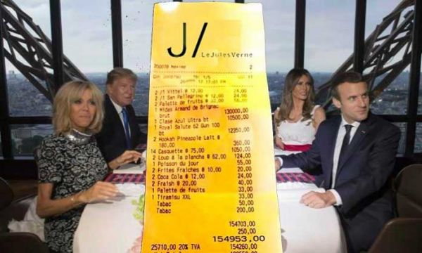The crazy bill of the diner between Macron and Trump at the Eiffel Tower