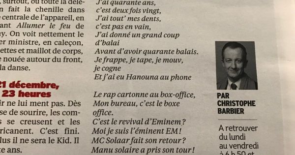 Ce "rap" d'Emmanuel Macron écrit par Christophe Barbier est loin de faire l'unanimité