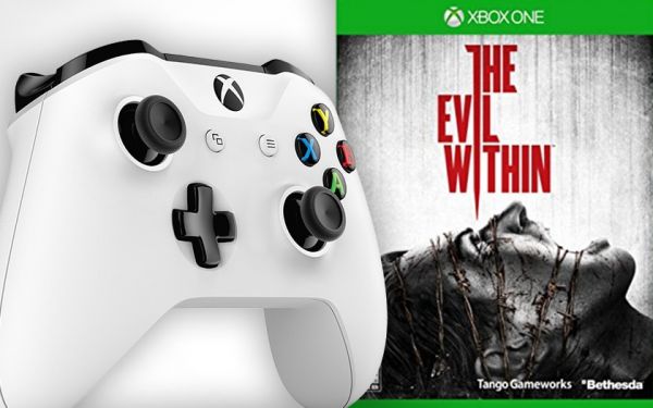 Soldes d'hiver 2018 : Manette Xbox One sans fil blanche + jeu Evil Within à 39,99 € sur Cdiscount