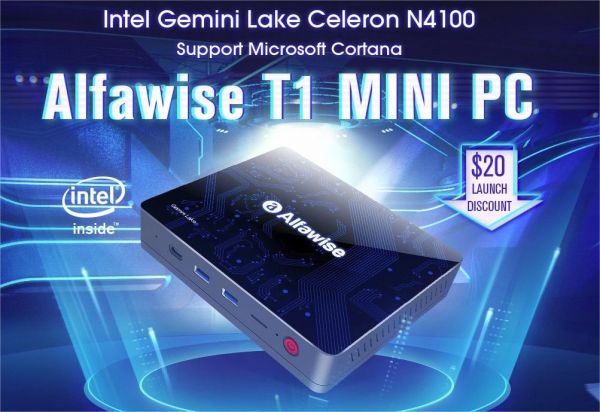 Alfawise T1 : le mini PC sous Gemini Lake et Windows 10 en promotion pour son lancement
