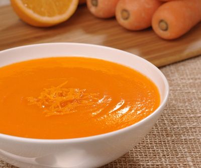 Soupe de carottes à l'orange au gingembre et cumin