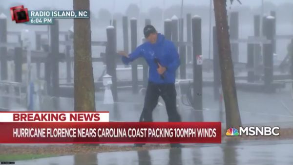 Ouragan Florence : les téléspectateurs choqués par le duplex d'un reporter