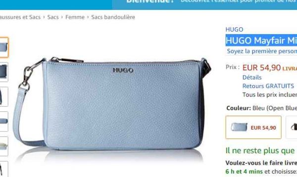50- 60€ le  Sac cuir HUGO BOSS Mayfair  mini bag ( 150€ sur le site officiel)