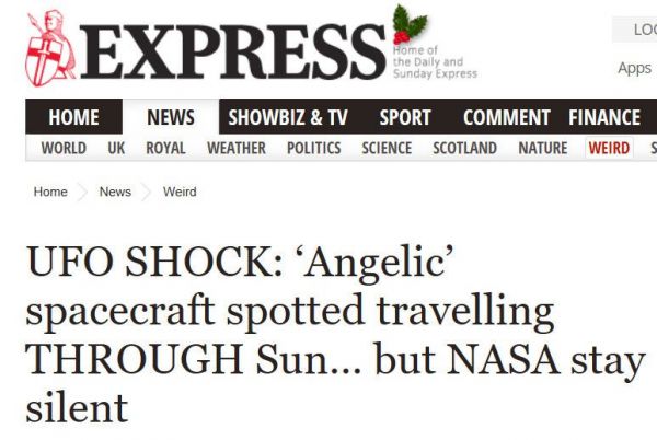 Un ovni  "angélique” a traversé le soleil... Mais la NASA garde le silence 13/12/218