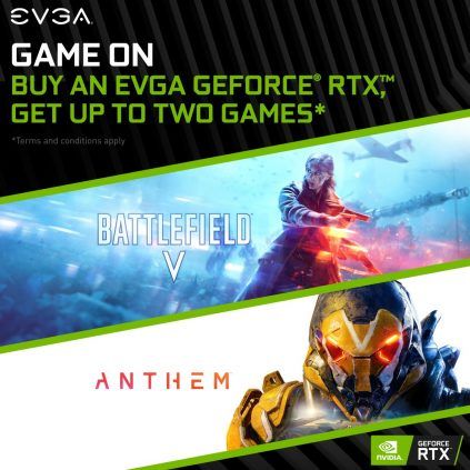 Pour l'achat d'une CG RTX 2080 ou RTX 2080 Ti = Battlefield V et Anthem Offert !