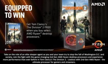 Tom Clancy's The Division 2 offert pour l'achat d'un processeur AMD Ryzen 5 ou 7