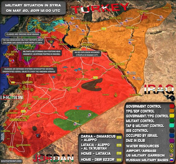 Situation militaire en Syrie au 20 mai 2019 (Southfront)