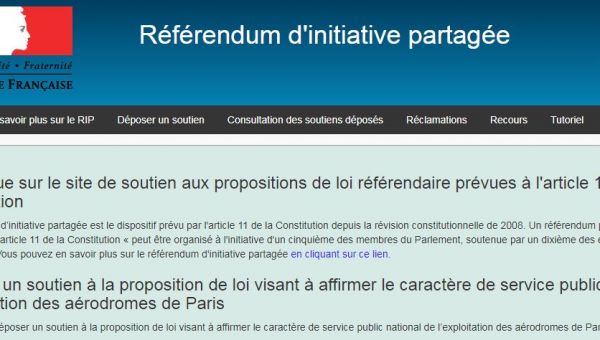 Bugs à répétition sur le site pour demander un référendum contre la privatisation d'Aéroports de Paris