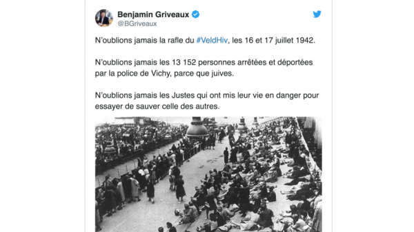 Hommage aux raflés du Vel' d'Hiv : Benjamin Griveaux se trompe et publie une photo de collaborateurs arrêtés en 1944