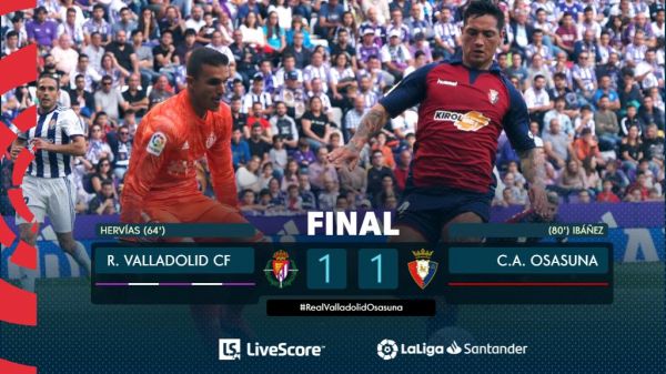 Liga : Valladolid et Osasuna dos à dos