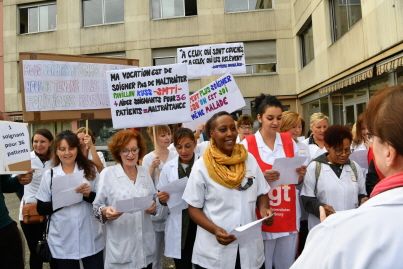 Grève à l'hôpital de la Robertsau à Strasbourg