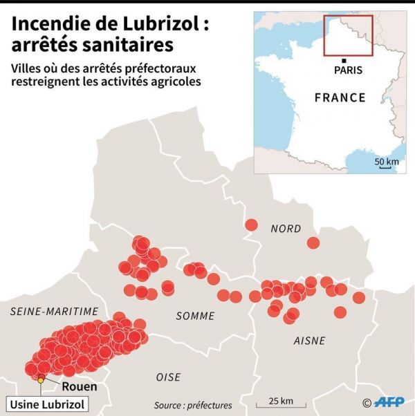 Rouen : des pompiers intervenus à Lubrizol présentent des analyses biologiques anormales (Le Parisien)