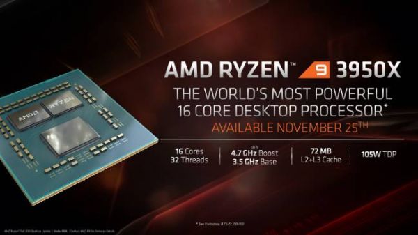 AMD annonce son Ryzen 3950X, son Athlon 3000G et les Threadripper 3000