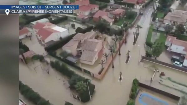 VIDÉO - Tempête Gloria : les inondations dans les Pyrénées-Orientales vues du ciel
