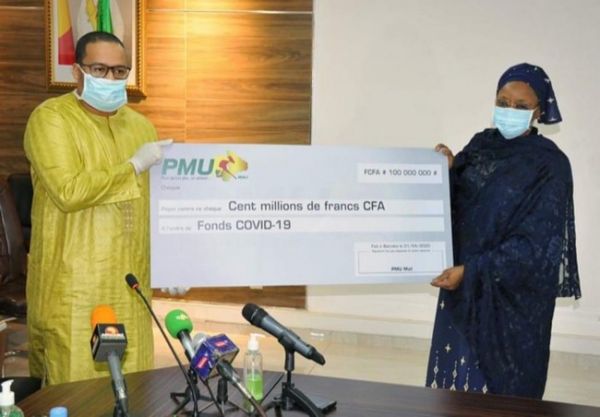 Fonds Covid-19 : La société PMU Mali contribue à hauteur de 100 millions de FCFA.