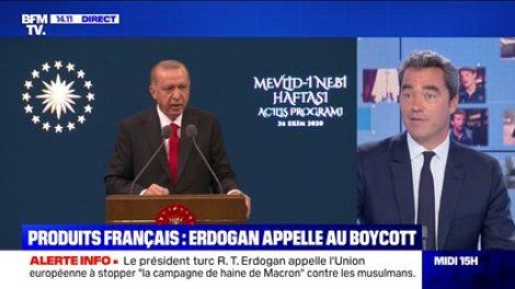 Le président turc Recep Tayyip Erdogan appelle au boycott des produits français