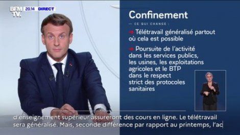 Emmanuel Macron: "Le télétravail sera à nouveau généralisé"