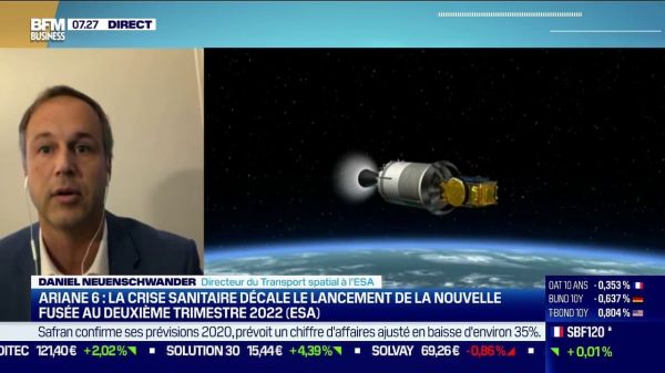 Le lancement d'Ariane 6 reporté à 2022: "Ça fait partie des risque d'un grand programme, c'est le plus grand programme de Agence Spatiale Européenne" estime Daniel Neuenschwander (ESA)
