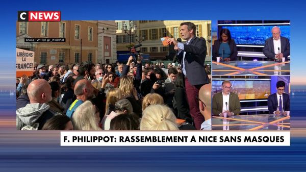 Nice : Florian Philippot réunit plus de 400 personnes lors d'un rassemblement sans masque