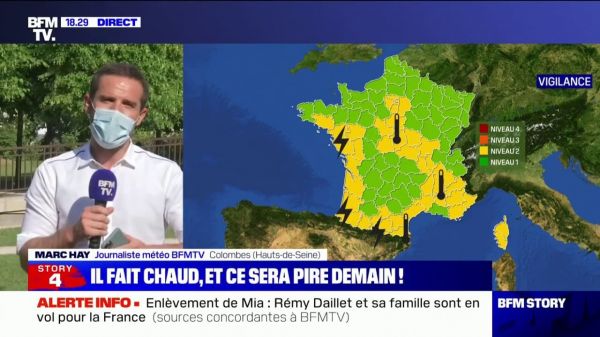 Pic de chaleur: une vingtaine de départements placés en vigilance jaune canicule par Météo France