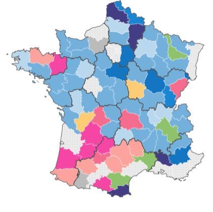 Résultats des élections départementales 2021 en France, second tour : la carte par canton et département