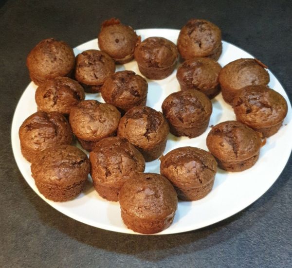 Recette de muffins purée de cajou, noisettes, cacao et pépites de chocolat