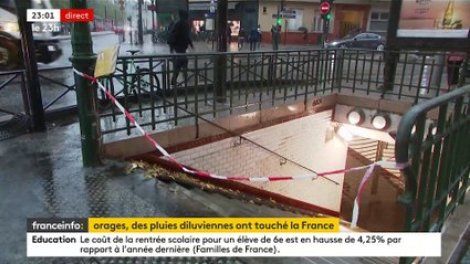 Météo - Regardez les images de Paris hier soir avec des stations de métro et des rues inondées