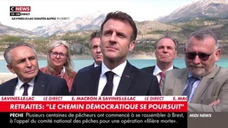 Emmanuel Macron à Savines-Le-lac: "Il y a 200 manifestants aujourd'hui, est-ce que la République doit s'arrêter ?" - VIDEO