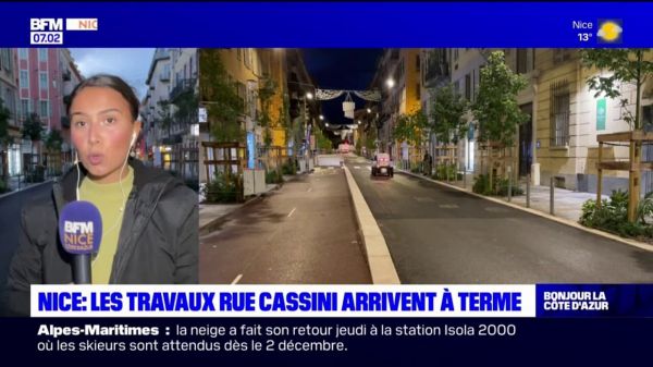 Nice: les travaux rue Cassini arrivent à terme