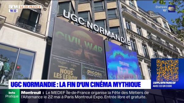 Paris: avec la fermeture du l'UGC Normandie, la fin d'un cinéma mythique des Champs-Elysées