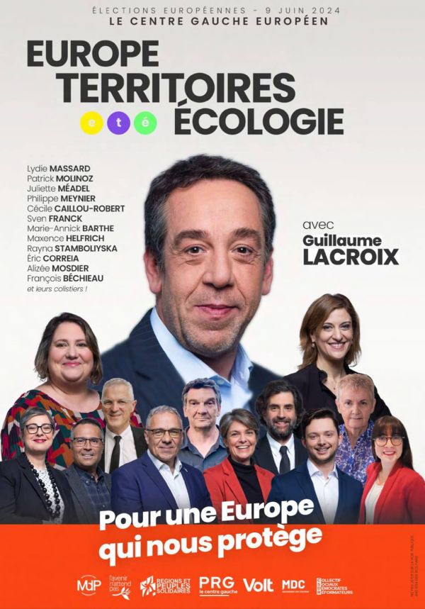Européenne 2024 – Avec ses candidat.es, le Mouvement des Progressistes s’engage sur la Liste Europe Territoires Ecologie conduite par Guillaume Lacroix !