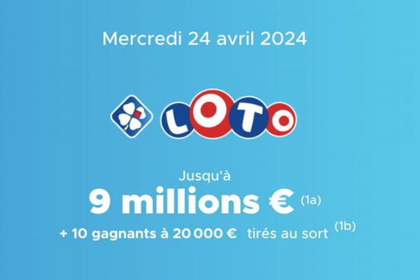 Résultat Loto (FDJ) : le tirage du mercredi 24 avril 2024, 9 millions d'euros en jeu