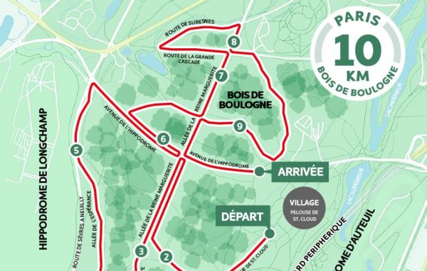 Running : Le parcours du 10K du Bois de Boulogne