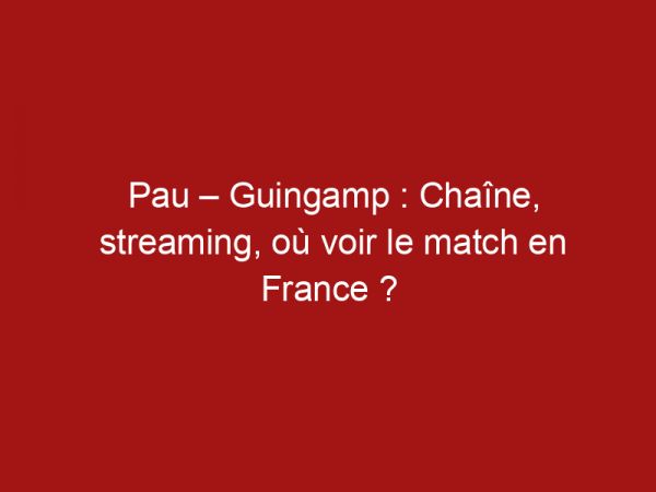 Pau – Guingamp : Chaîne, streaming, où voir le match en France ?