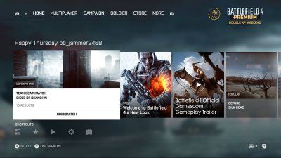 Battlefield 4 : une nouvelle interface sur PS4 et Xbox One, elle arrivera dans Hardline et Battlefield 1
