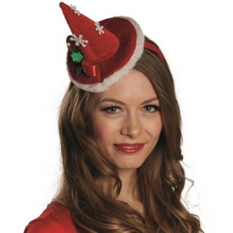 Mini chapeau Mère Noël femme : achat chapeaux de Noël
