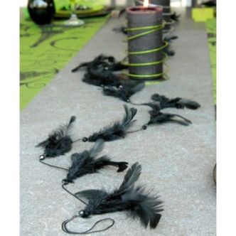 Guirlande de plumes avec perles 1 Mètre