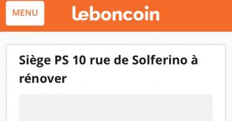Résultats législatives 2017 : le siège du Parti socialiste mis en vente sur Le Bon Coin