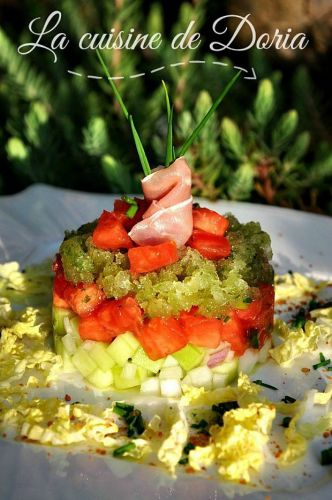 Tartare de légumes au granité de pomme verte