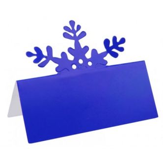 Marque place flocon de neige bleu en carton les 10 : Déco de table
