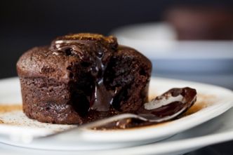 Dessert gastronomique au chocolat