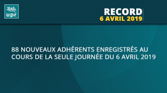 88 NOUVEAUX ADHÉRENTS ENREGISTRÉS AU COURS DE LA SEULE JOURNÉE DU 6 AVRIL 2019.